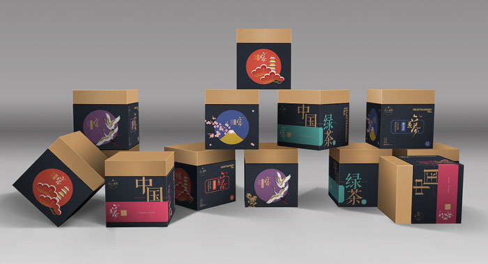 花果茶包装设计,中国风系列花果茶盒包装设计